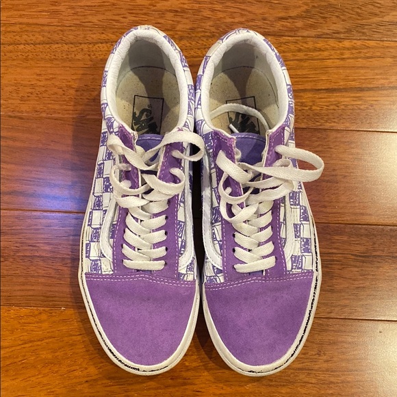 Vans Shoes - Vans Purple and White High-Top Sneakers